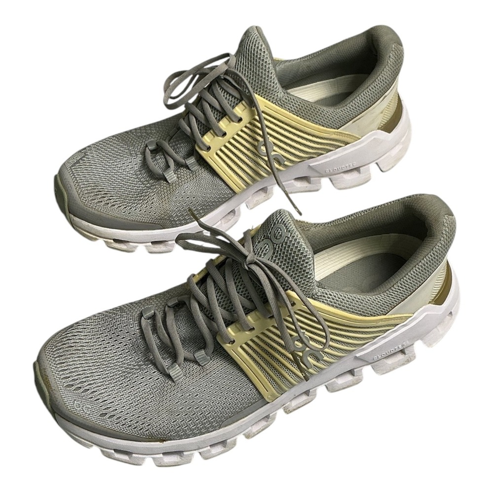 On Running Cloudswift Helion Womens Grey Yellow Mesh Road Running Shoes - Picture 1 of 5